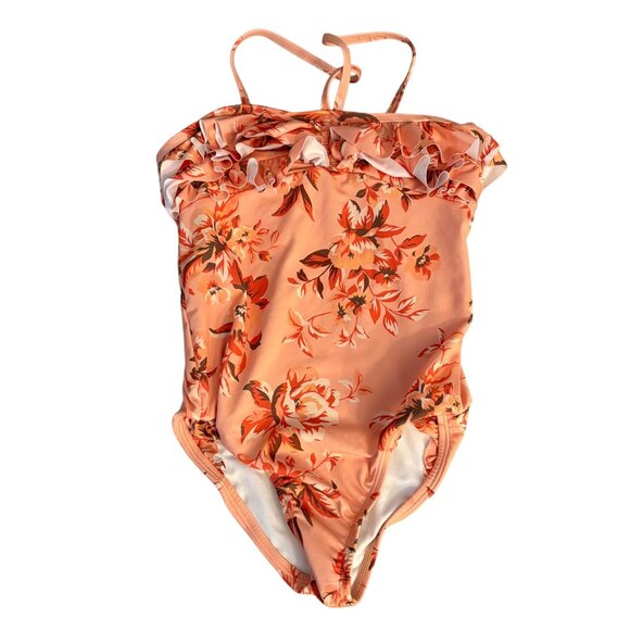 Girls Floral Ruffled Adjustable Strap One-Piece Swimsuit By Janie And Jack Size - Picture 1 of 3